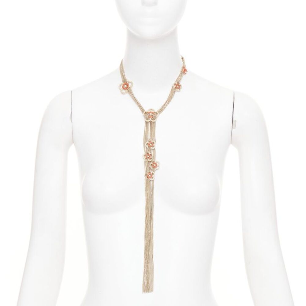 Chanel Camellia Pearl Fringe Necklace